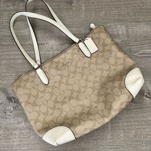 Tan Coach handbag